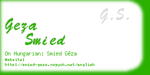 geza smied business card