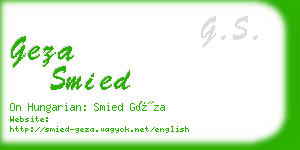 geza smied business card